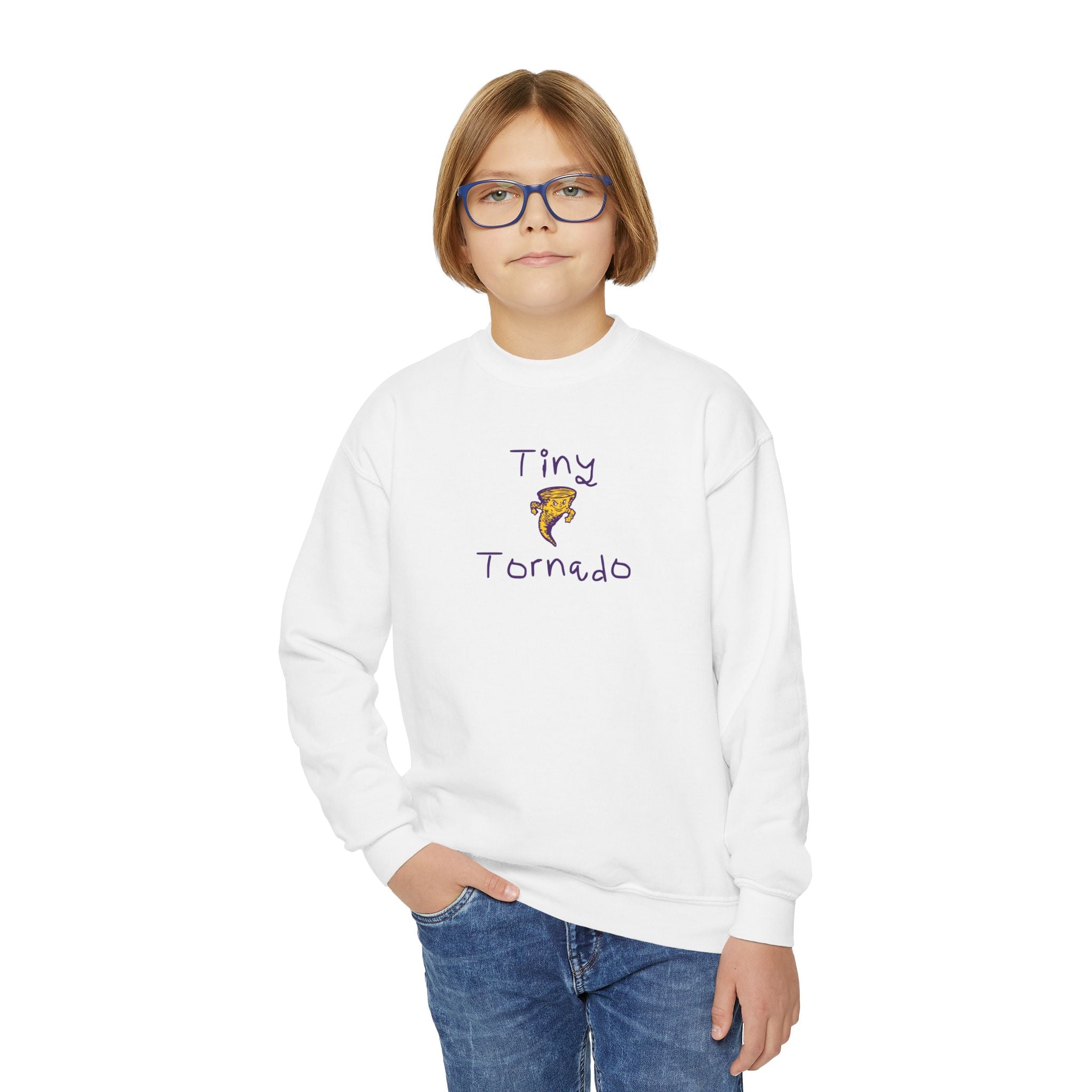 Youth Sweatshirt — "Tiny Tornado" Cute Kid Crewneck