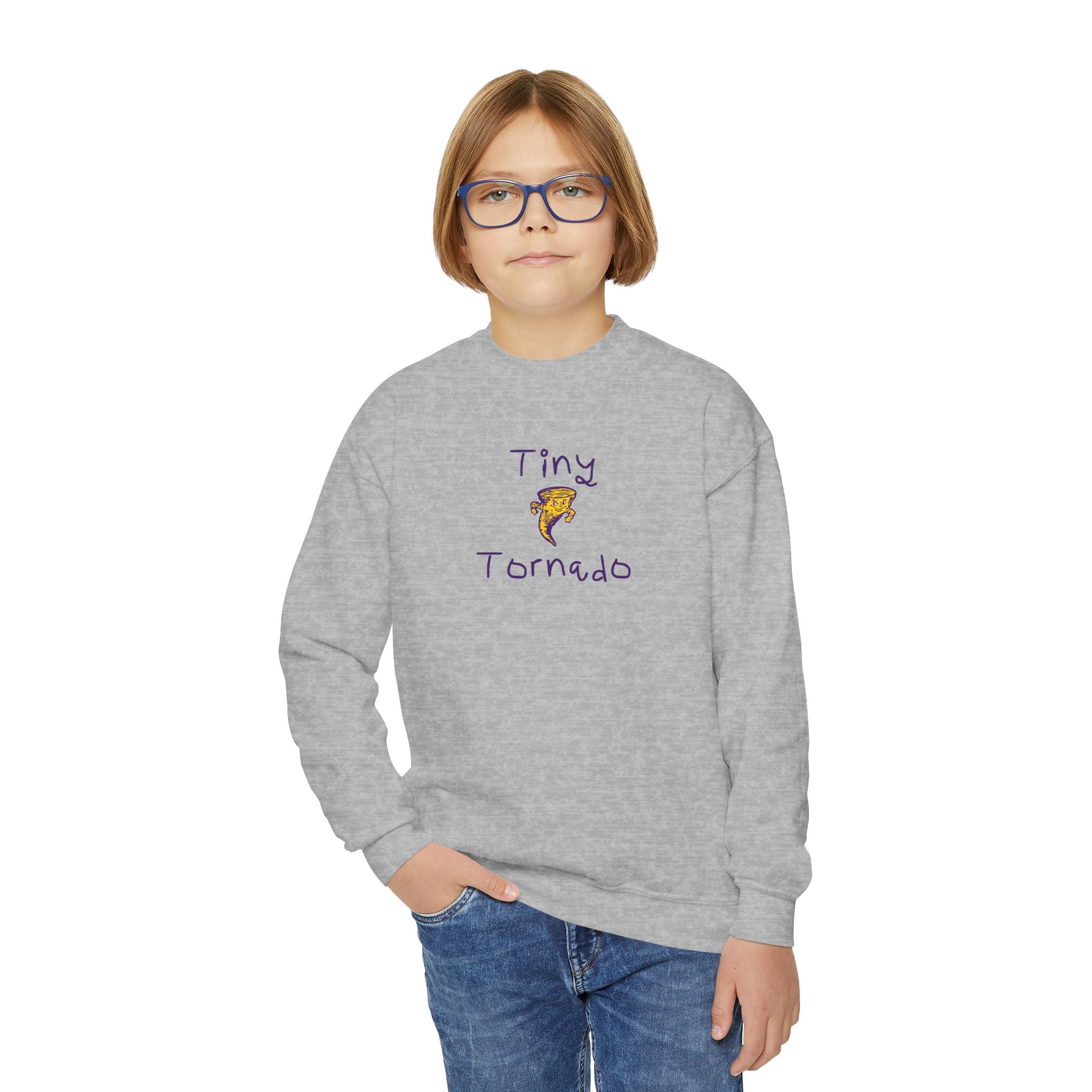 Youth Sweatshirt — "Tiny Tornado" Cute Kid Crewneck