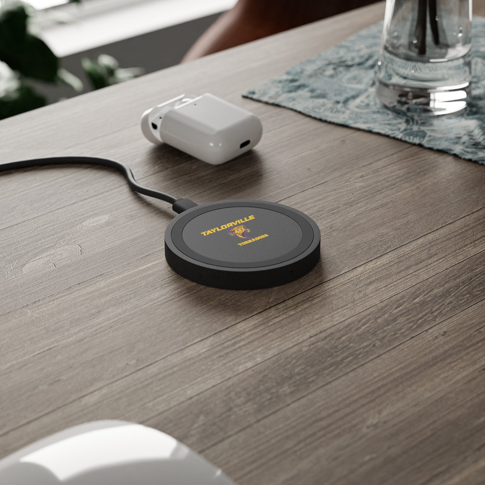 Quake Wireless Charging Pad — Taylorville Tornadoes Logo Qi Charger